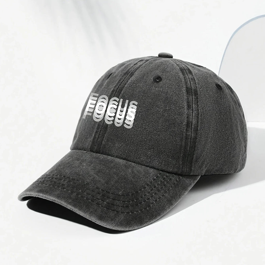 'FOCUS' Washed Baseball Cap
