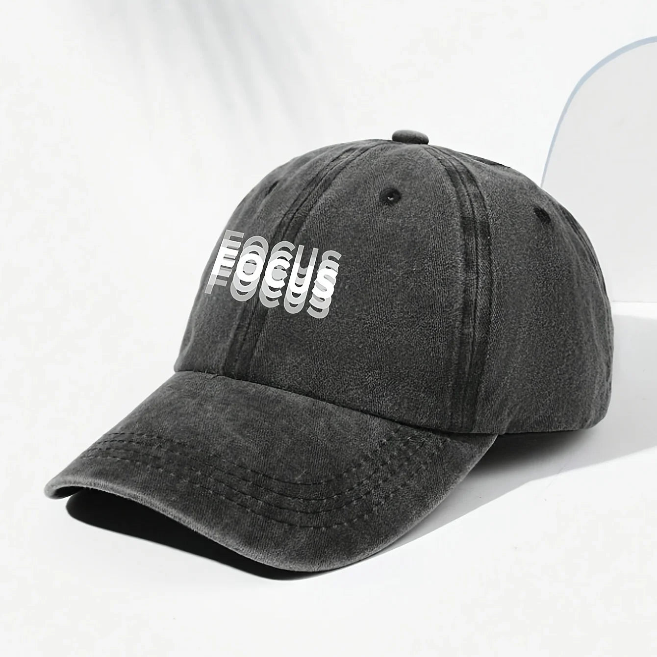'FOCUS' Washed Baseball Cap