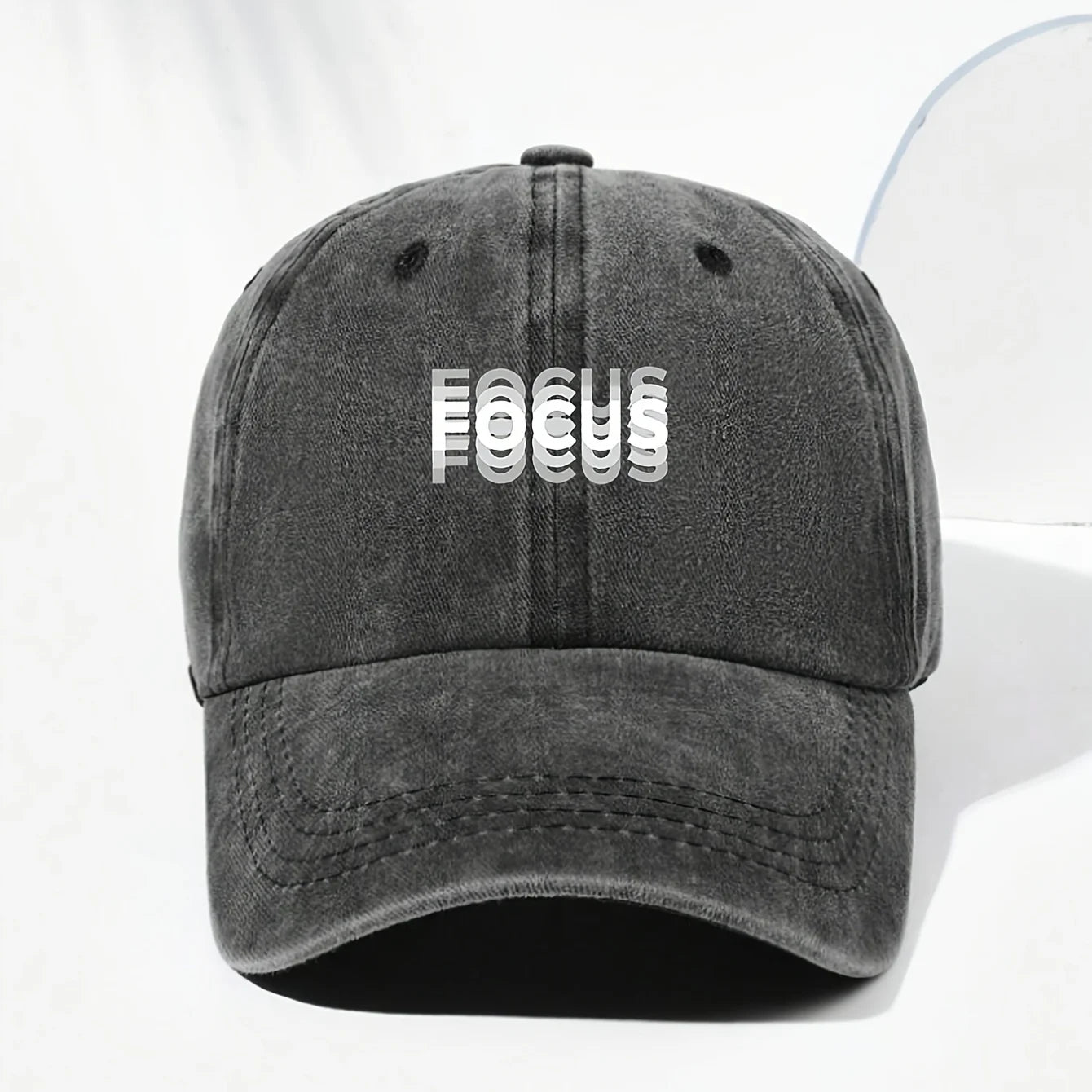 'FOCUS' Washed Baseball Cap
