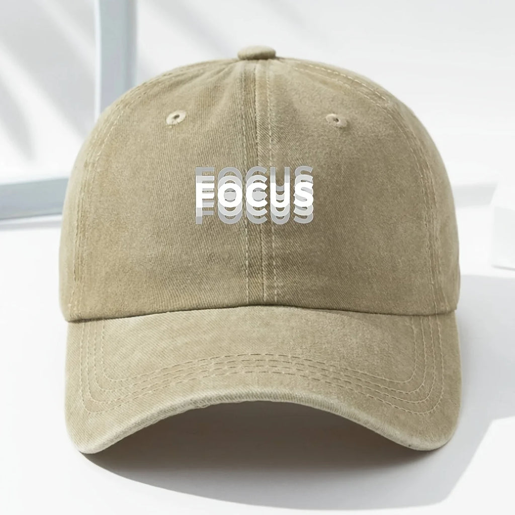 'FOCUS' Washed Baseball Cap