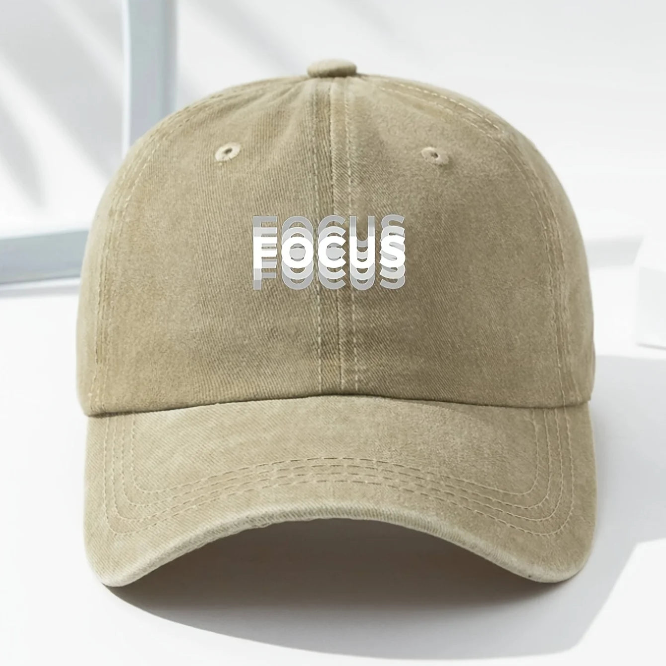 'FOCUS' Washed Baseball Cap