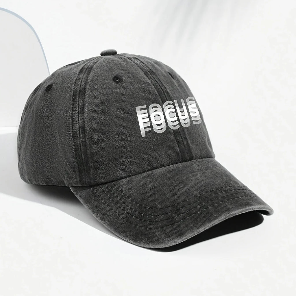 'FOCUS' Washed Baseball Cap