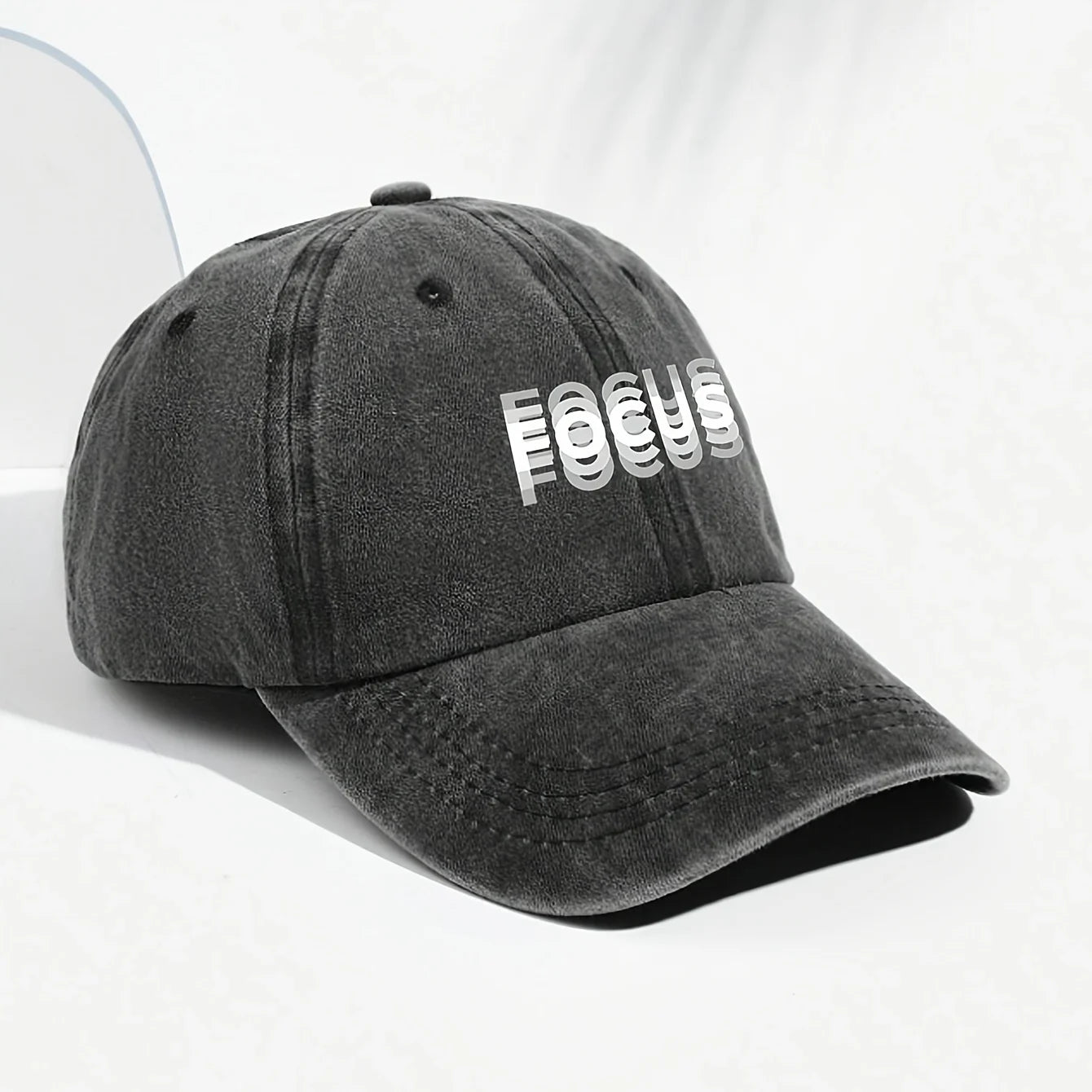 'FOCUS' Washed Baseball Cap
