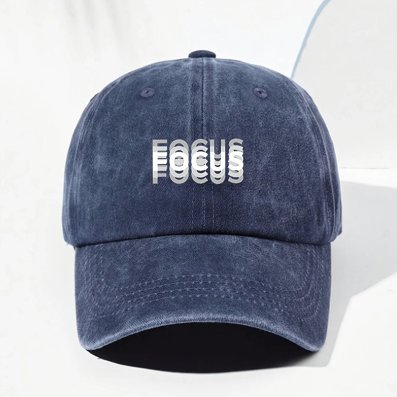 'FOCUS' Washed Baseball Cap
